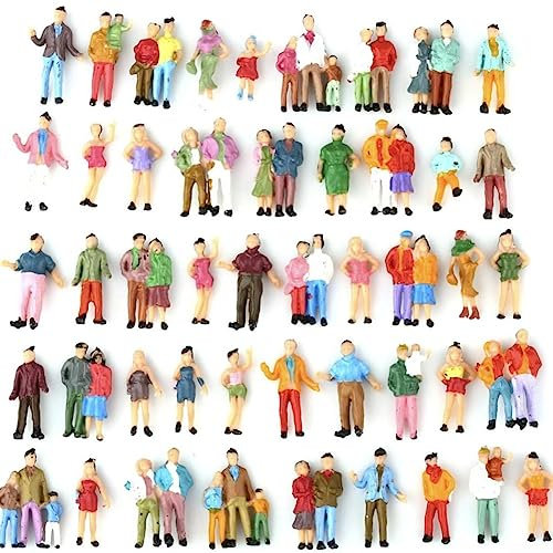 Model People Figures, 25 Pack 1:87 Scale Model Railway Mixed Painted Passengers People Figures for houses, desks, living rooms, kitchens,