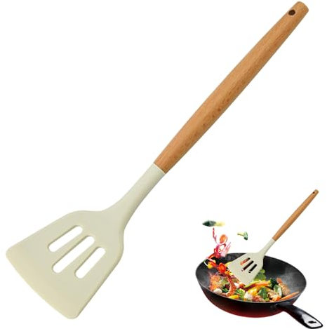Spatola in silicone, spatola da cucina antiaderente, spatola scanalata resistente al calore, cucchiaio, paletta scanalata, mestolo da zuppa, utensili da cucina, spatola per cottura, servire, cucinare