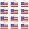 SUNNYCLUE 1 scatola 18 pezzi Ciondoli Bandiera Americana Ciondoli Patriottici Strass 4 luglio Giorno Dell'Indipendenza USA Ciondolo Rettangolo Rosso Blu Bandiera Ciondolo per Creazione di Gioielli Cio