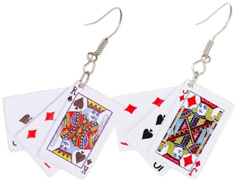 LIFKOME 1paar Poker Karten Ohrringe Für Damen Coole Dangle Ohrringe Aus Leichtem Material Lustiges Design Für Besondere Anlässe Für Partys Und Dates Einzigartiger Schmuck Für Frauen