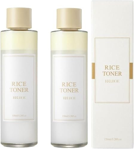 2 Rice Toner Korean Skincare, Korean Rice Toner, feuchtigkeitsspendendes Tonikum, natürlicher Glanz, Reis, Pure Essential Toner 150 ml, feuchtigkeitsspendend mit Reis für das Gesicht, Essentieller