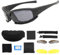 IXYHKB Polarisiert Sonnenbrille, Fahrradbrille Sportbrille Set mit 4 Austauschbaren Farben Gläsern, UV-Schützende, Taktische Militärische Brille für Motorrad Radfahren Shooting Jagd, Schwarz