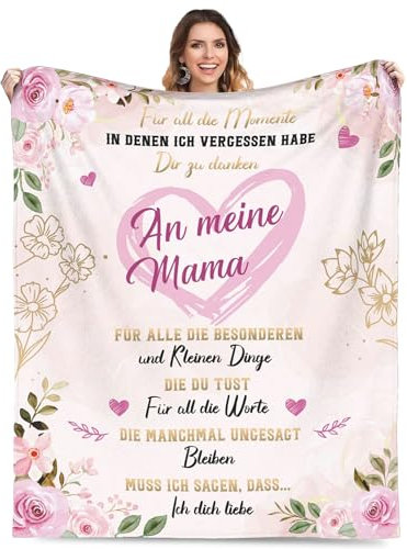 Adolgutty Geschenke für Mama, Muttertagsgeschenk Decke für Mama, Geburtstagsgeschenk für Mama, Geschenk für Mütter Geburtstag Weihnachten Geschenkideen, Flauschige Kuscheldecke 130x150CM