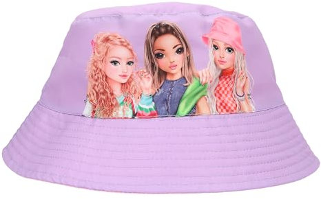 Depesche 12917 TOPModel Joy - Fischerhut in Lila und Pink, mit einem Model Motiv, geeignet zum Wenden und Tragen beider Seiten