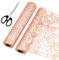 Gemtte 2 Stück Tischläufer Roségold, 28CM×5M Dekostoff Rose Tischdeko mit Schere, Glänzend Tischband mit Beschicht, Gold Tischband Dekostoff für Partys und Feierlichkeiten wie Geburtstage, Hochzeiten