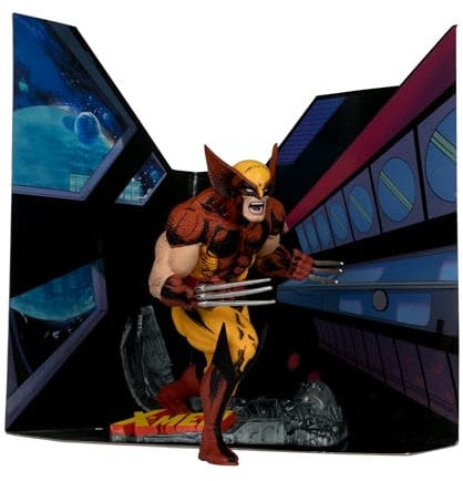 McFarlane Toys - Marvel Wolverine Posierte Figur im Maßstab 1:10 mit Szene (X-Men #1)