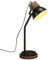 vidaXL Schreibtischlampe, Tischlampe mit Handbemalt, Tischleuchte für Wohnzimmer Esszimmer Büro, Leselampe, Industrie-Stil, 25 W Schwarz Eisen Massivholz