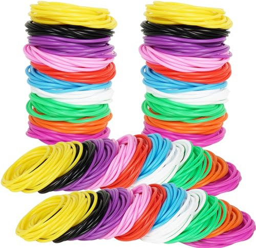 LIANGYUNZE Silikon-Armbänder in 10 Farben, nicht leuchtend, dehnbar, 80er-Jahre-Stil, gemischt, gummiert, für Damen, Erwachsene, Mädchen, Party-Zubehör (10 Farben)