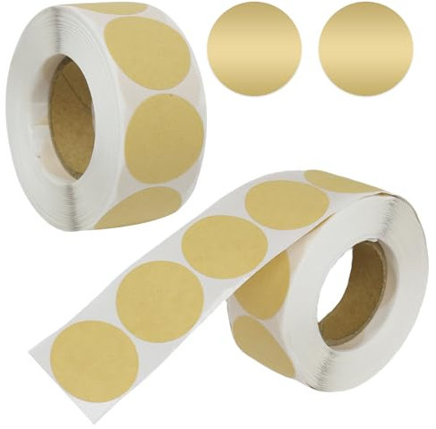 1000 Stück 25mm Kraftpapier Aufkleber Sticker, Preisetiketten Papieraufkleber Selbstklebend Etiketten Rund Klebeetiketten Zum Beschriften für Grußkarten Geschenke Basteln Marmeladen (2 Rolle)