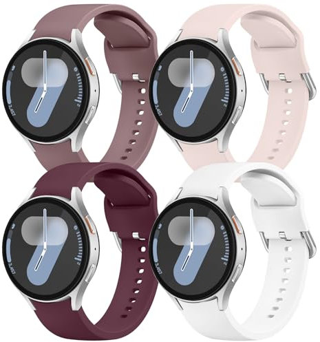Meliya 4 Correas para Samsung Galaxy Watch 7/4/5/6/6 Classic/5 Pro, 20mm de Silicona Pulsera para 40mm/44mm/47mm/43mm/45mm