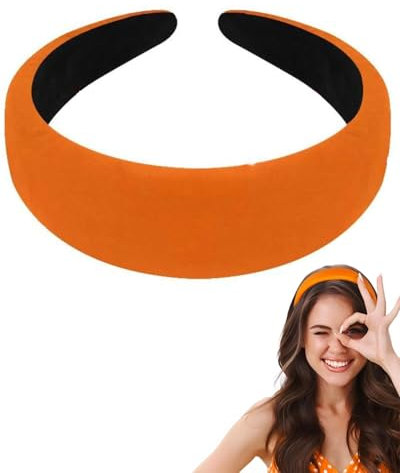 TPZORJX 1pcs Bandeaux de cheveux, bandeaux de cheveux orange, bandeaux de cheveux larges, bandeaux de tête, accessoires de cheveux pour les femmes et les filles