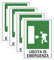 Cartello Area USCITA DI EMERGENZA 4 Pezzi - 20x30cm - PVC Ultra Resistente - Fori preforati - Impermeabili, Resistenti al Sole, non Facilmente Deformabili (Segnaletico-19)