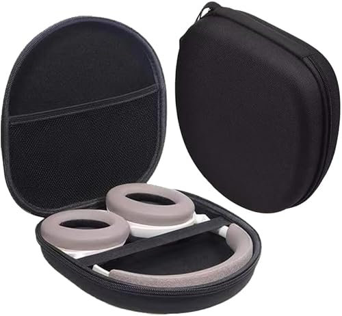 Kopfhörer Tasche Over Ear, Kopfhörer Hartschalen Schutztasche, Universal Headset Hartschalen Aufbewahrung Case Ohrhörer Schutztasche Case Reisetasche Schutzhülle, 21 x 18,5 x 6 cm, Schwarz