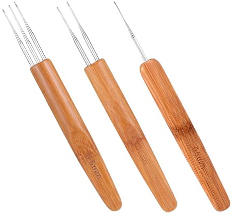 Crochet Hooks for Dreadlocks 3 PCS Dreadlocks Crochet Hooks | Braid Hair Dreadlocks Needle Weaving Crochets 0.5mm Dread Locks Crochets Loc Needle for Braid Craft (1 /2 /3 Hook)