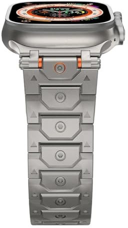 dongriuk Cinturino in acciaio inossidabile per Apple Watch Ultra 2, cinturino in metallo per iWatch serie 10/9/8/7/6/5/4/SE, bracciale regolabile(Titanium,S10 46mm)
