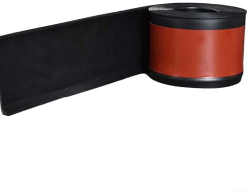 Jonikuper Plinthe autocollante en vinyle, 8 cm de large, bande de garniture flexible, base de sol imperméable (noir)