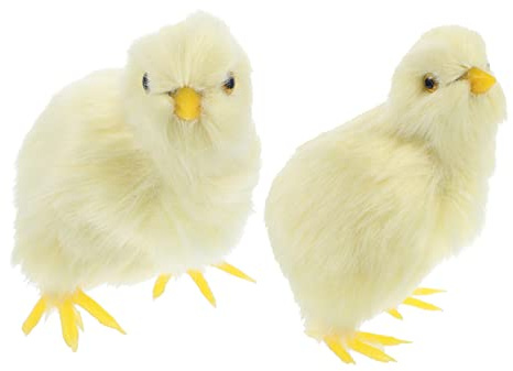 UPKOCH 2 StüCk Simuliertes PlüSchküKen Modell Kleine Stofftiere HüHnerspielzeug OsterküKen Dekoration FüR Wohnzimmer Garten Tisch