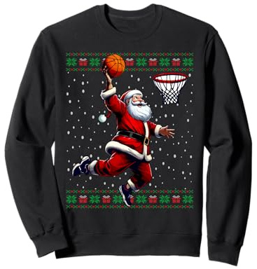 Santa Basketball Hässlicher Weihnachtspullover Sweatshirt