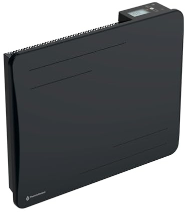 Radiateur électrique connecté 1000W à inertie sèche céramique horizontal Noir Alice