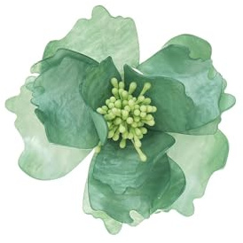 Baesics Barrettes à cheveux pour femme pivoine verte, 2 en 1, pince à cheveux et épinglette, broche en forme de fleur en acétate de cellulose, bijoux design 3D pour robes et coiffures, pièce unique