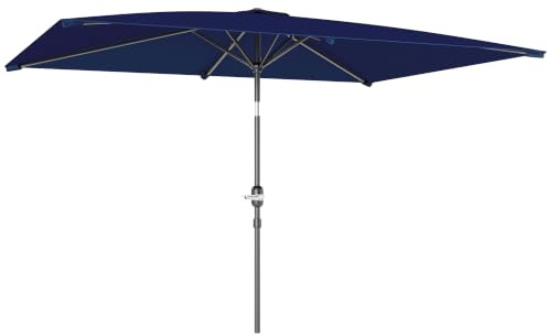 Outsunny Sombrilla de Terraza Exterior 200x300 cm Ángulo Ajustable | Parasol de Terraza Exterior, Mástil de Aluminio Desmontable, Manivela, Anti-UV, Sombrilla para Jardín, Patio, Café