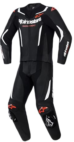Alpinestars GP Force V2 Lederkombi 2-tlg. schwarz/weiß/fluo rot 52