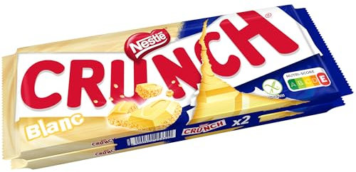 Crunch - Chocolat Blanc - tablette de 100g - Lot de 2