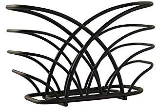 Spectrum Diversified Upright Holder for Dining Table, Countertop Napkin Storage for Modern Organization, Contemporary Kitchen Décor, Steel, Black, Vertical