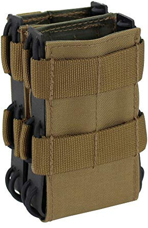 Zentauron Doppelschnellzieh-Magazintasche für M4 Magazine – MOLLE Fast Mag Pouch aus Cordura & Kydex, Für 2 Magazine, Individuell Einstellbare Gummischnüre, Modular, Made in Germany