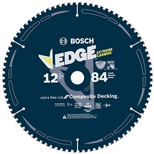 BOSCH DCB1284CD 12 in. 84 Tooth Edge Circular Saw Blade for Composite Decking
