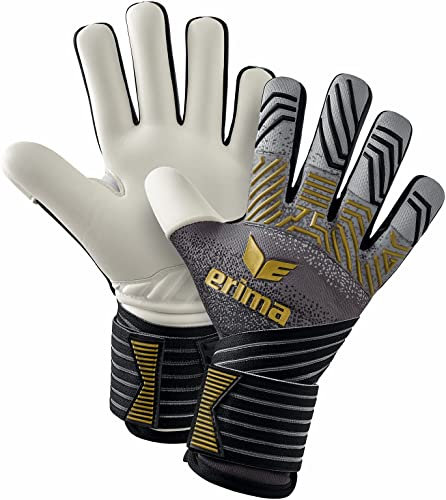 Erima Jugend Flex RD Match Torwarthandschuh, schwarz/grau/Gold, 7,5