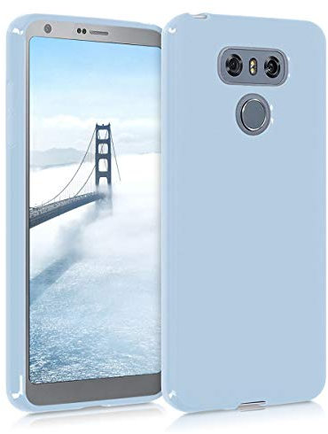 kwmobile Hülle kompatibel mit LG G6 Hülle - weiches TPU Silikon Case - Cover geeignet für kabelloses Laden - Hellblau matt