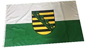 Stormflag Deutsche Sachsen Flagge 90cmx150cm Polyester 90g mit Ösen mit Doppelnadel genäht.