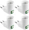 Akynite Portalampada E27 con interruttore senza Fili per Lampadina LED, AC 230V, Porta Lampade E27 Adattatore Piccolo, Faretto E27 per Lampada da Cucina, Lampada da Parete Interno, set di 4