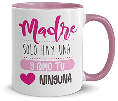 Kembilove Taza regalo día de la madre – Tazas Desayuno para Mamá con Mensaje Madre solo hay una y la mía es la mejor – Tazas originales – Regalo para madres (Madre hay muchas)