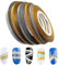 CHANGAR 6 Rolls Glitter Gold Silver Nail Art Stripping Tape Line Shiny Matte Nail Art Decoration Strips 1mm 2mm 3mm Adhesive Decals Strips DIY Nail Tip