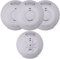 HiSPEC Mains Powered Smoke Alarms Heat Detectors and CO Detectors Fire Safety Kits with 9V Back Up Battery: Interconnectable & Fully Compliant to Welsh 2022 Legislation (3 Smoke / 1 Heat)