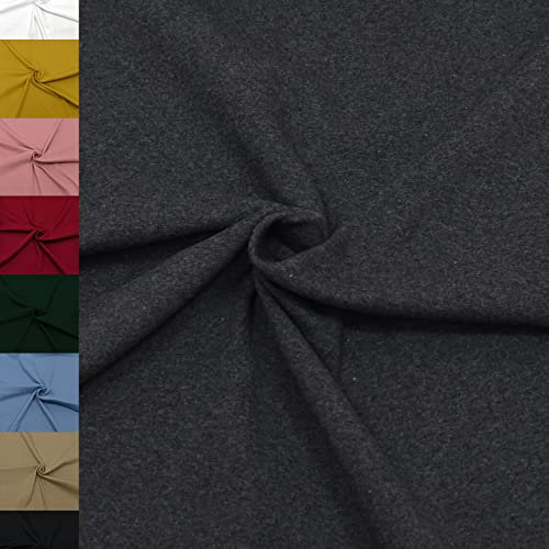 MAGAM-Stoffe Noah Bündchenstoff Feinstrick uni Oeko-Tex Meterware 50cm (42. Anthrazit meliert)