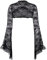 DINGJIUYAN Black Mesh Gothic Fishnet Sleeves Ring Flared Sleeves Crop Top for Women, Large