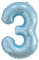 Vthoviwa 40 Zoll/18 Farbens Luftballon Zahlen 3 Perlblau, Luftballon 3. Geburtstag Foil Ballon, 0123456789,10-19,20-25,30,40,50,60,70,80,90, Folienballon 3 Party Dekoration Helium Unterstützen