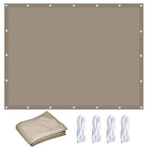 Sonnensegel Segel Baldachin 3.5 x 6 m Wasserdicht 98% UV Schutz Sonnensegel Rechteckig Wasserdicht mit Ösen und Befestigungsseile für Balkon Garten Terrasse, Taupe