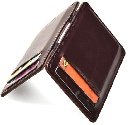 YOUNAFEN Elegante porta carte di credito con design a libro per una facile organizzazione e una conservazione sicuraPerfetto per documenti, licenze, carte di credito, Marrone, 10.5*7.5cm