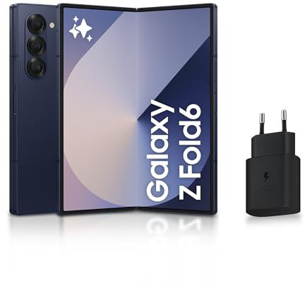 Samsung Galaxy Z Fold6, Smartphone Android 5G avec Galaxy AI, 1 To, Chargeur secteur rapide 25W inclus, Smartphone déverrouillé, Bleu nuit, Version FR