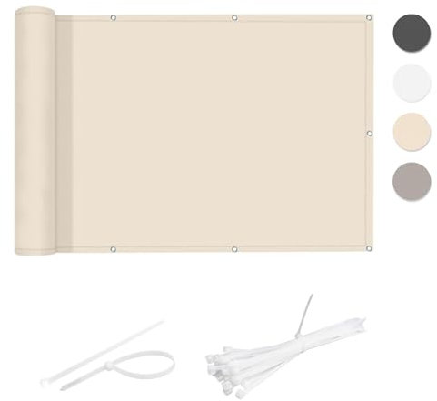 COOL AREA Frangivista Balcono Schermi Divisori e Protettivi per Balconi (PES) 85X300cm per Balcone da Giardino Esterno,Light Khaki