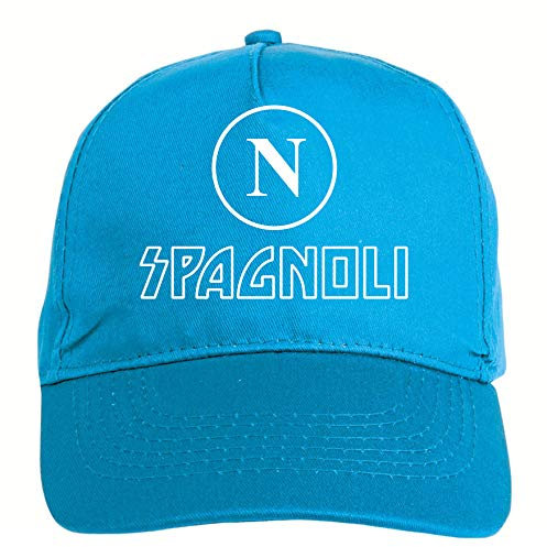 Cap, bestickt, spanische Stadtviertel, Napoli, mit Klettverschluss, sportlich, aus Polyester, 5 Paneele mit Slogan, Weiß, One size