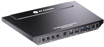 AV Access KVM Switch 1 Monitor 4 Computers (3 Desktops & 1 Laptop), USB-C Fast Charging for Laptop, 4K@60hz HDMI Display, 2xUSB 3.0, EDID, Hotkey or IR Remote, for 4 PCs Share 1 Keyboard&Mouse