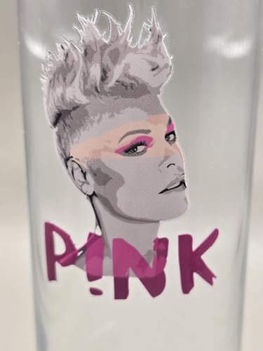 Pink Singer Rock n roll Glass Tumbler Gift idea. Pink Drinking Glass