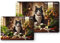Noble & Page - Tempered Glass Cutting Board - 285x200mm Textured Chopping Board - Black and White Kitchen Cat