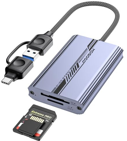 MOGOOD SD 4.0 Kartenleser, UHS-II USB C SD Kartenleser, 2-in-1 SD/TF Adapter, USB 3.2 Gen 2 Speicherkartenadapter für SD 4.0, Micro SD, SDHC, SDXC, UHS-I, UHS-II, MMC, RS-MMC und mehr