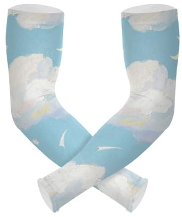 EtherSpher Blue Cloud raffreddamento maniche braccio protezione UV gioventù maniche di raffreddamento per sun&uv protezione anti-run cubre brazos